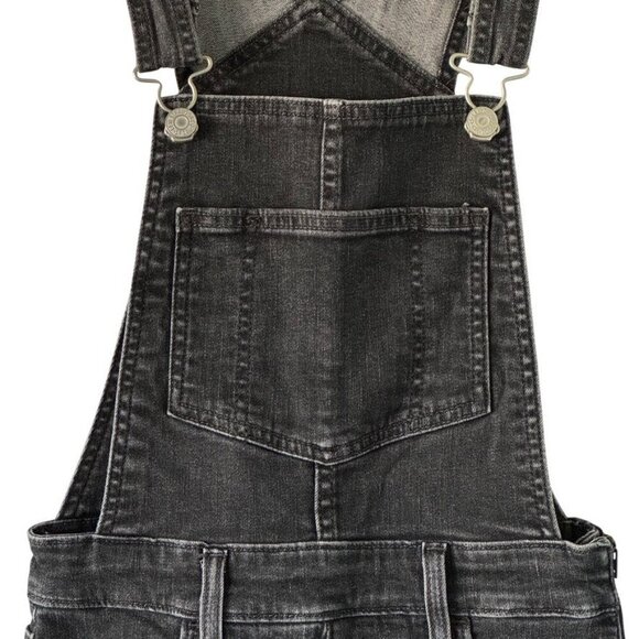 Levi’s Premium Bib Overalls Washed Black Denim Skinny Jean Women’s Size 25 - Picture 8 of 16